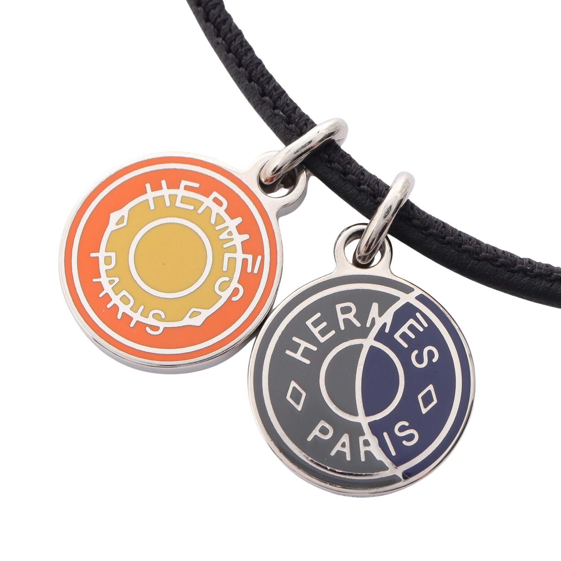 エクリプス ネックレス レザー ブラック シルバー エルメス アクセサリー HERMES