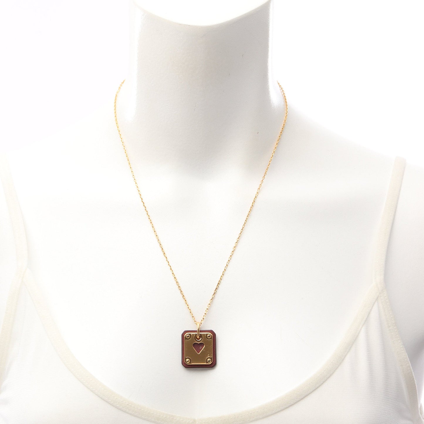 アスドゥクール PM ネックレス GP ヴォースイフト ゴールド ブラウン Z刻印 エルメス アクセサリー HERMES