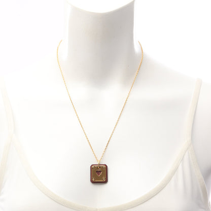 アスドゥクール PM ネックレス GP ヴォースイフト ゴールド ブラウン Z刻印 エルメス アクセサリー HERMES