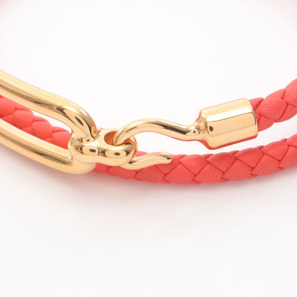 ルリドゥブルトゥール ブレスレット GP レザー ゴールド ピンク エルメス アクセサリー HERMES