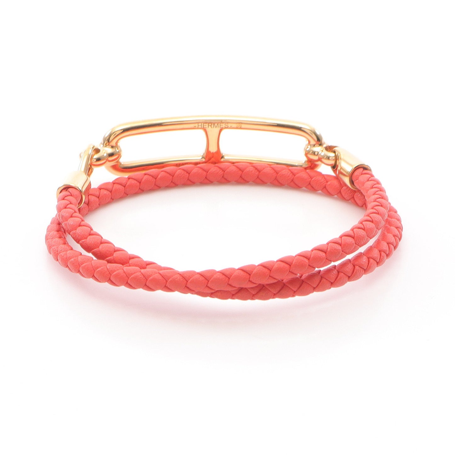 ルリドゥブルトゥール ブレスレット GP レザー ゴールド ピンク エルメス アクセサリー HERMES