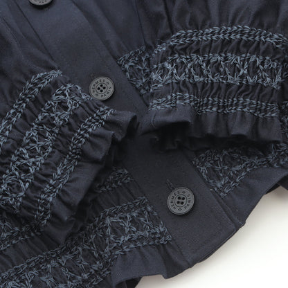 Veste taille brodee a smocks テール ブロデ ア スモック ジャケット コットン ダークネイビー 25SS エルメス アウター HERMES