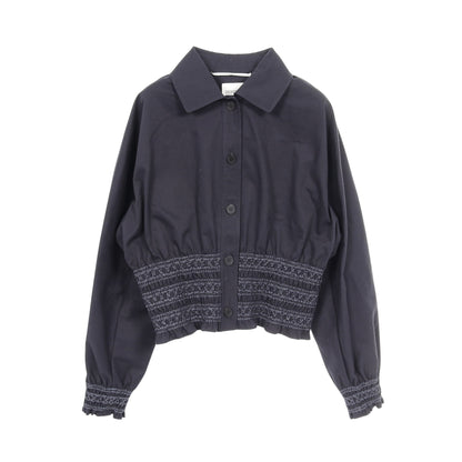 Veste taille brodee a smocks テール ブロデ ア スモック ジャケット コットン ダークネイビー 25SS エルメス アウター HERMES