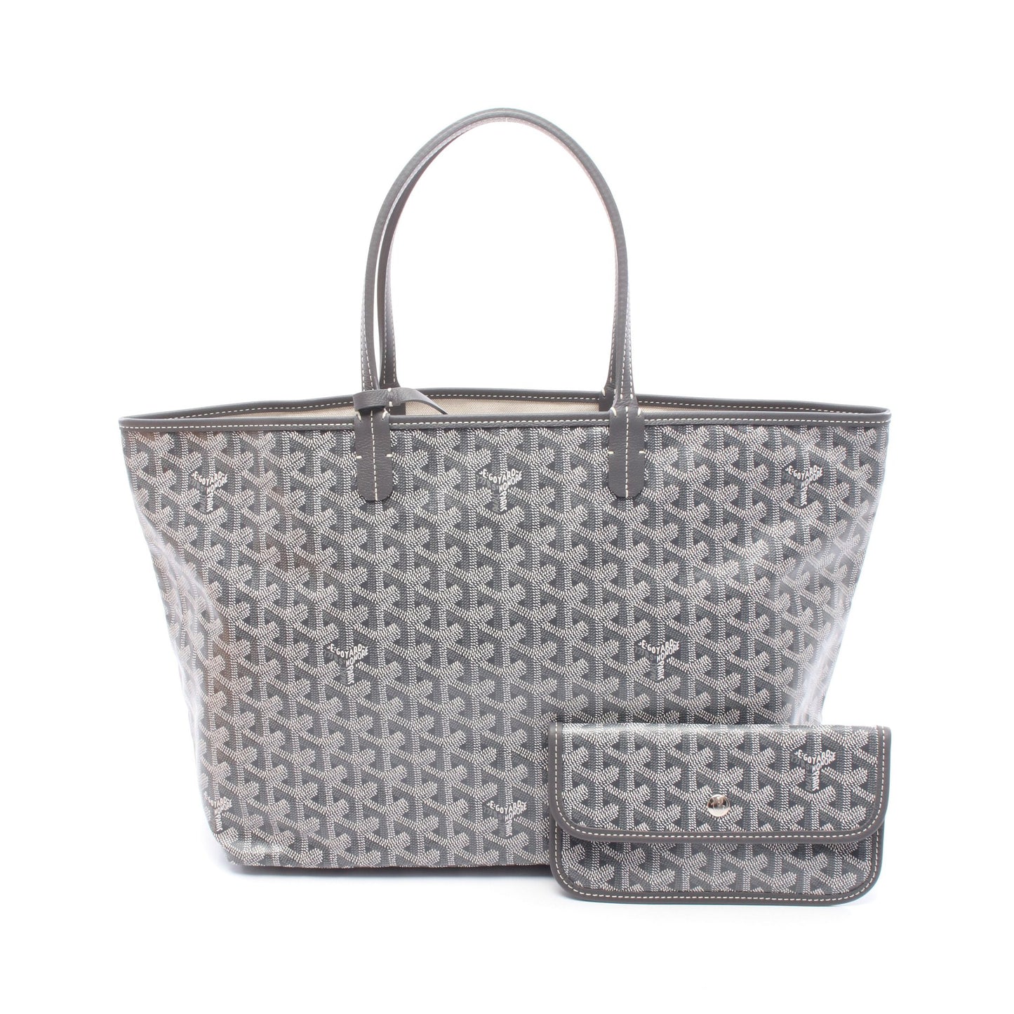 サンルイPM ハンドバッグ トートバッグ コーティングキャンバス レザー グレー ゴヤール バッグ GOYARD