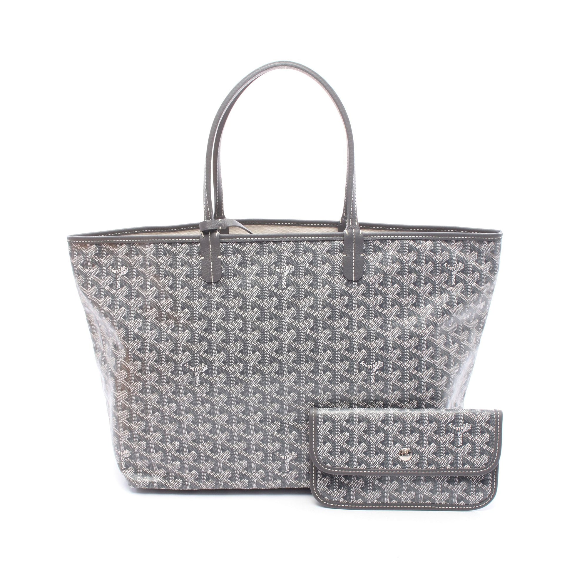 サンルイPM ハンドバッグ トートバッグ コーティングキャンバス レザー グレー ゴヤール バッグ GOYARD