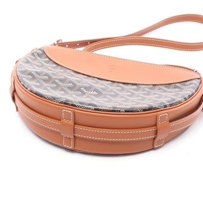 ヒロンデル ショルダーバッグ コーティングキャンバス レザー ブラウン ブラック ゴヤール バッグ GOYARD