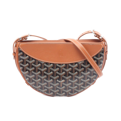 ヒロンデル ショルダーバッグ コーティングキャンバス レザー ブラウン ブラック ゴヤール バッグ GOYARD