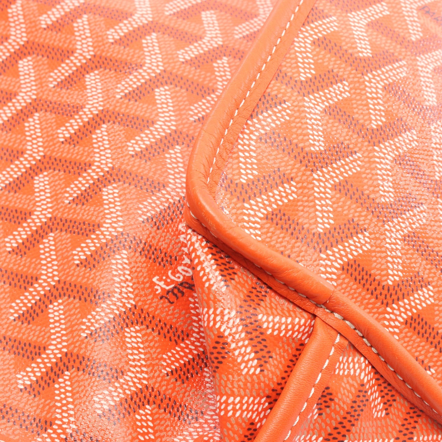 アンジュ ミニポーチ ハンドバッグ コーティングキャンバス レザー オレンジ ゴヤール バッグ GOYARD