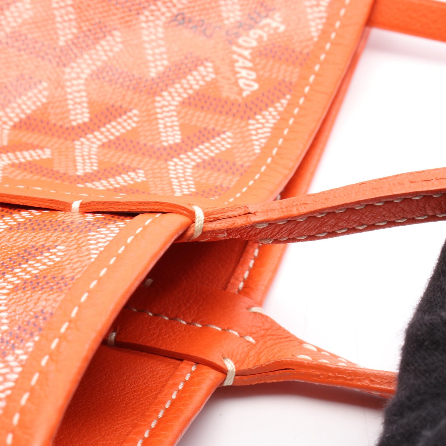 アンジュ ミニポーチ ハンドバッグ コーティングキャンバス レザー オレンジ ゴヤール バッグ GOYARD