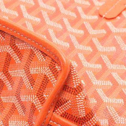 アンジュ ミニポーチ ハンドバッグ コーティングキャンバス レザー オレンジ ゴヤール バッグ GOYARD
