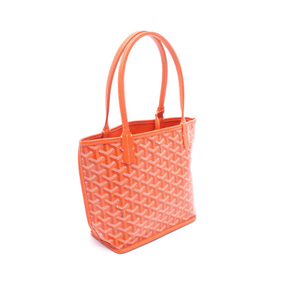 アンジュ ミニポーチ ハンドバッグ コーティングキャンバス レザー オレンジ ゴヤール バッグ GOYARD