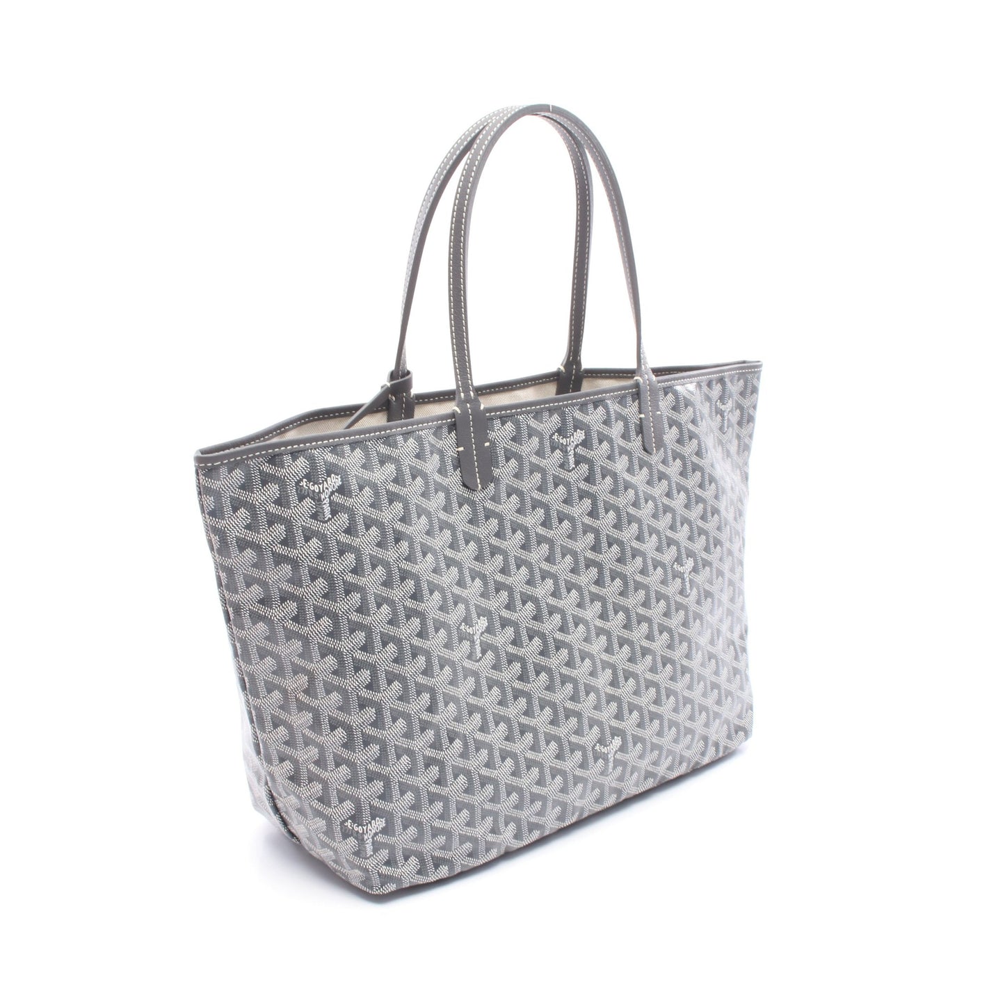 サンルイPM ハンドバッグ トートバッグ コーティングキャンバス レザー グレー ゴヤール バッグ GOYARD