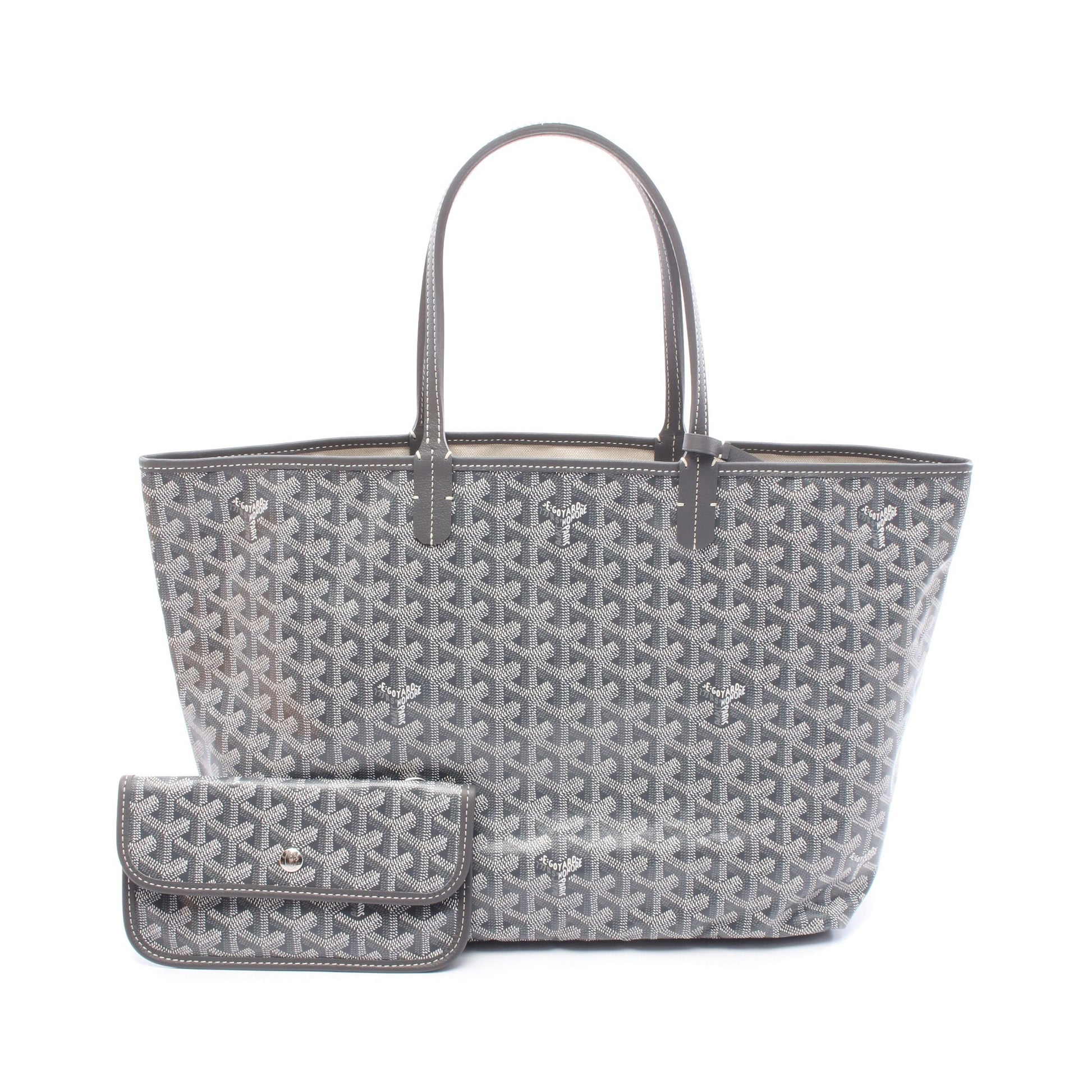 サンルイPM ハンドバッグ トートバッグ コーティングキャンバス レザー グレー ゴヤール バッグ GOYARD