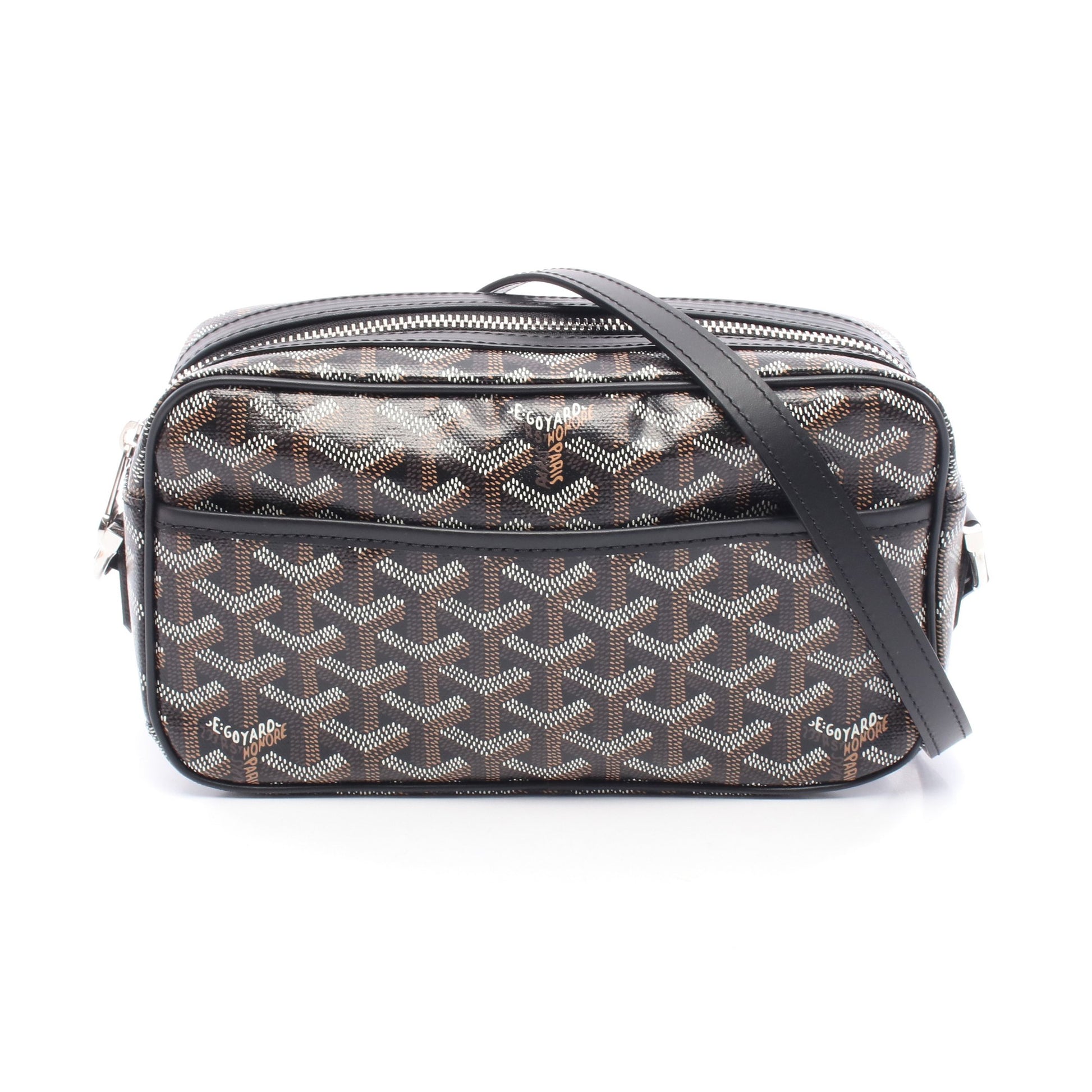 カップヴェールPM ショルダーバッグ コーティングキャンバス レザー ブラウン ブラック ゴヤール バッグ GOYARD