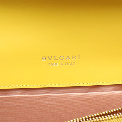 セルペンティフォーエバー Wチェーンショルダーバッグ レザー イエロー ブルガリ バッグ BVLGARI