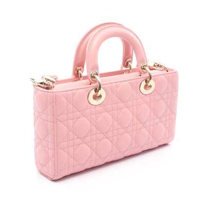 Lady D-Joy ミディアム カナージュ ハンドバッグ レザー ピンク 3WAY クリスチャンディオール バッグ Christian Dior