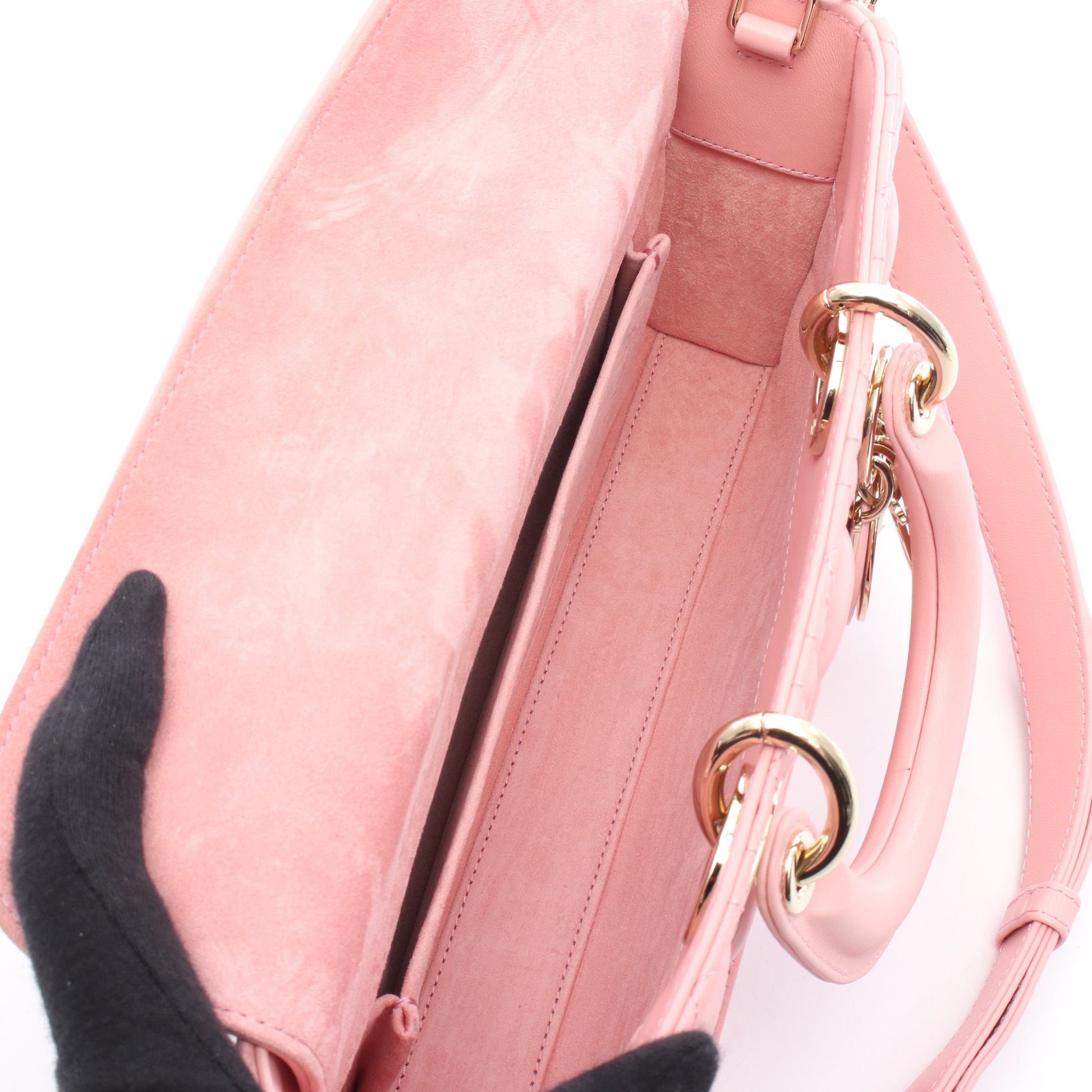 Lady D-Joy ミディアム カナージュ ハンドバッグ レザー ピンク 3WAY クリスチャンディオール バッグ Christian Dior