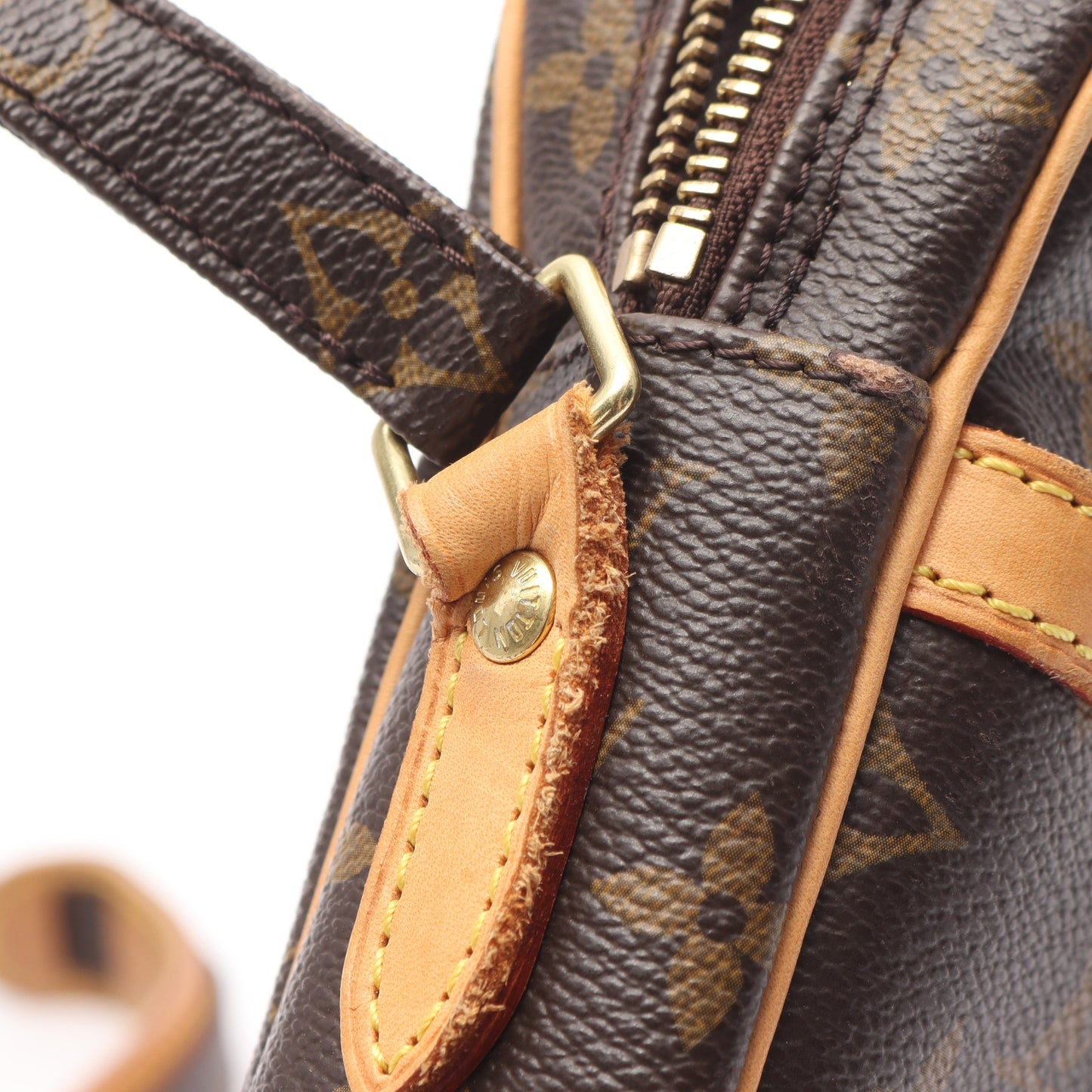 ダヌーブ モノグラム ショルダーバッグ PVC レザー ブラウン ルイヴィトン バッグ LOUIS VUITTON