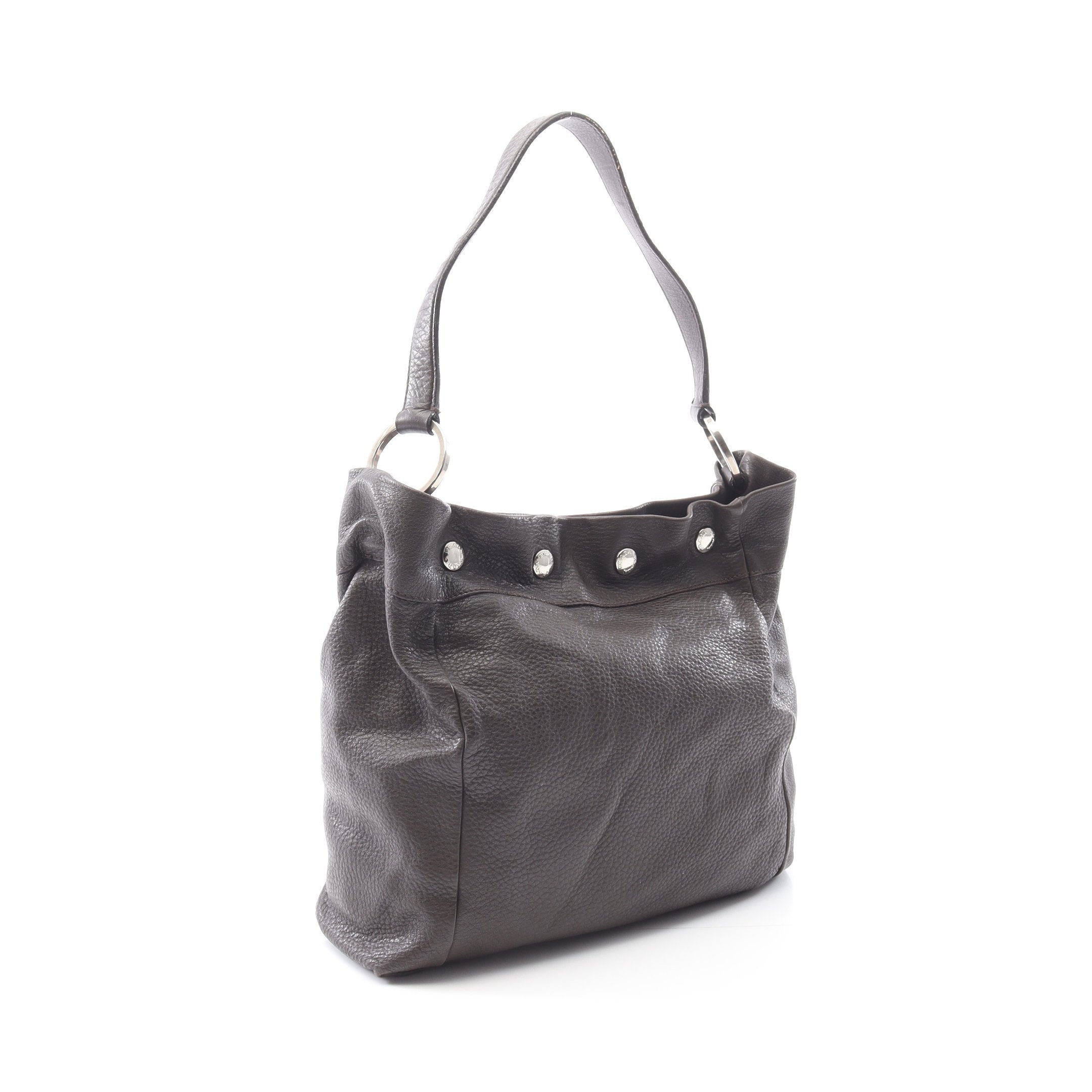 PRADA プラダ ショルダー ハンドバッグ オール レザー 三角 プレート PRADA プラダショルダーバッグ斜めがけ三角ロゴ