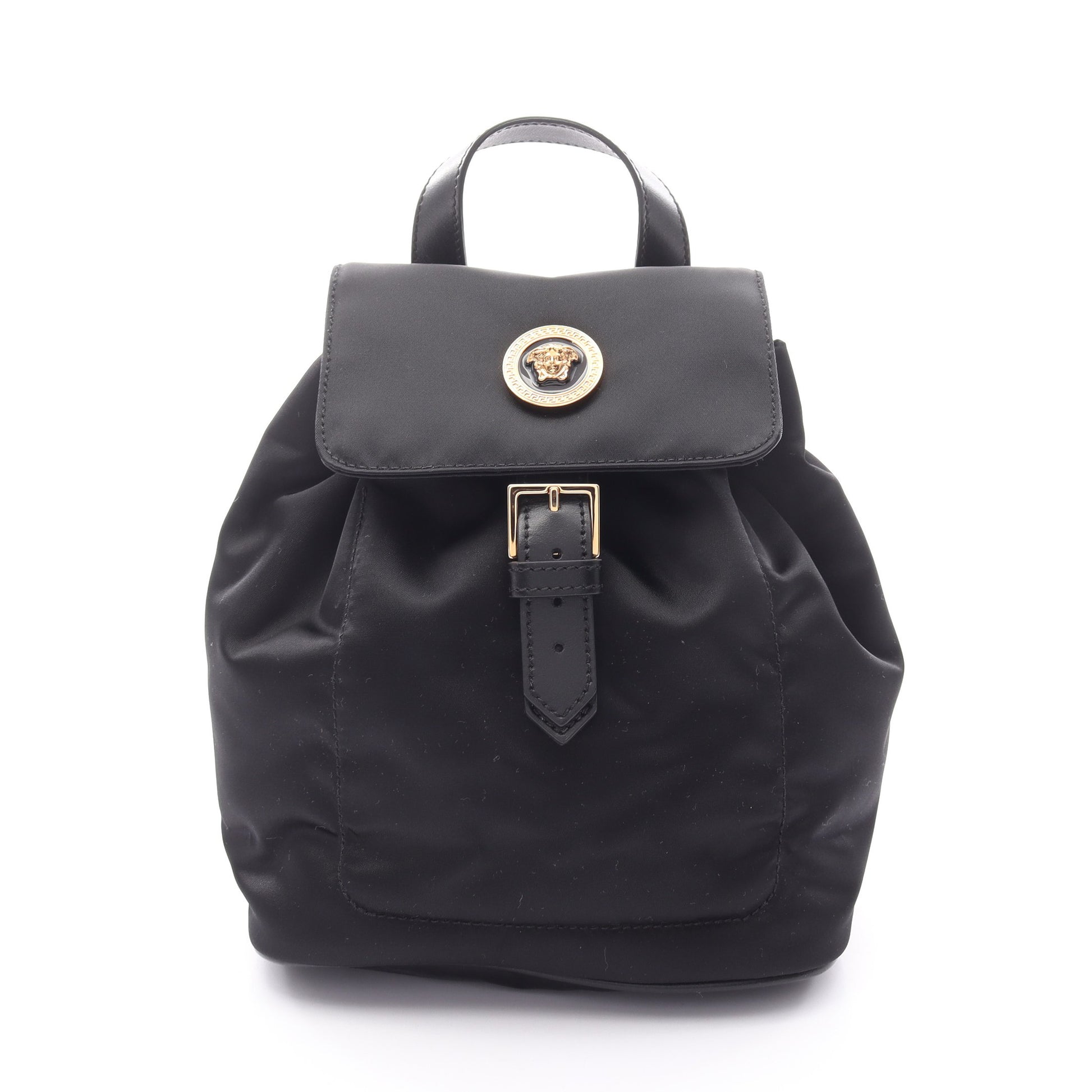 メデューサ リュックサック ナイロン レザー ブラック ヴェルサーチ バッグ Versace