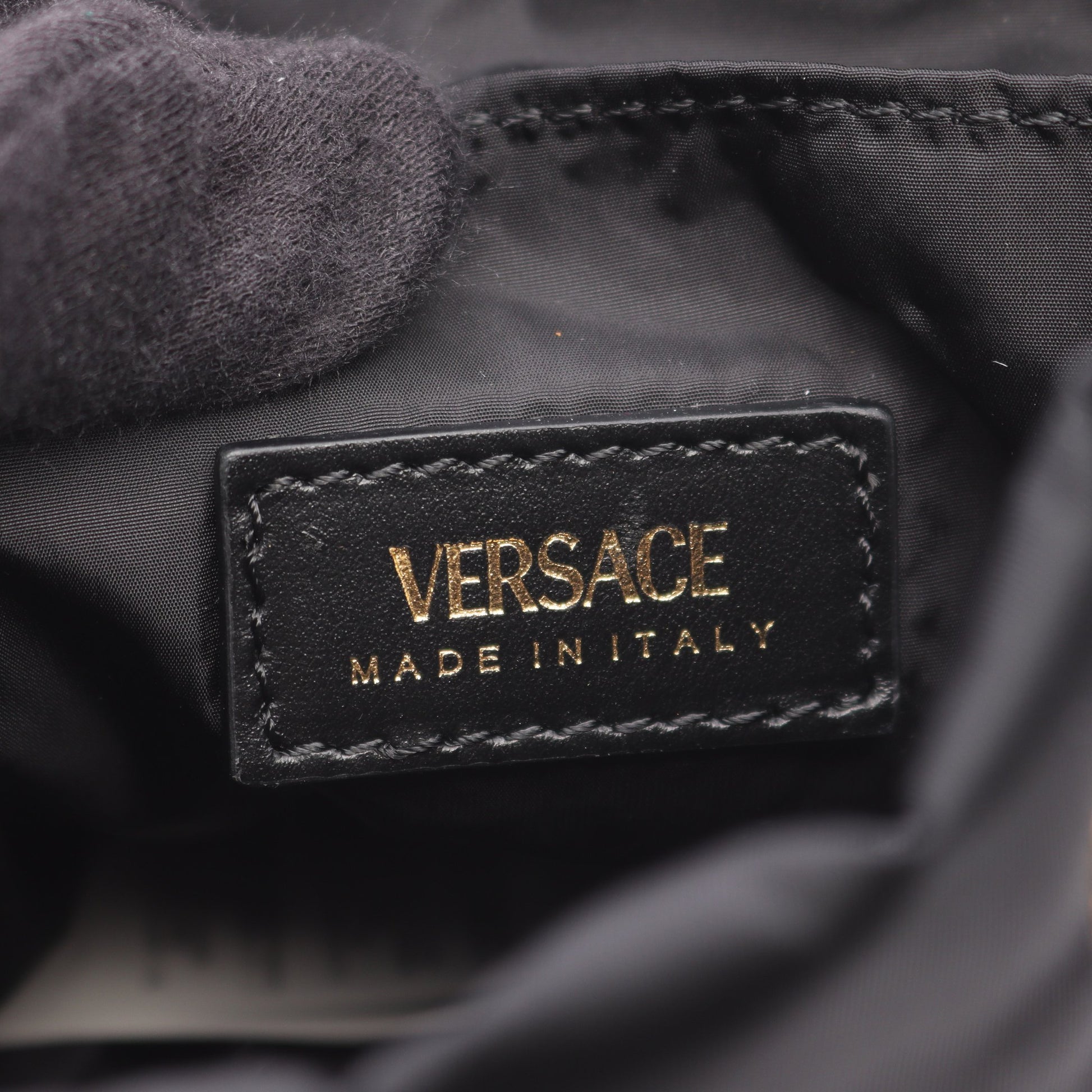 メデューサ リュックサック ナイロン レザー ブラック ヴェルサーチ バッグ Versace