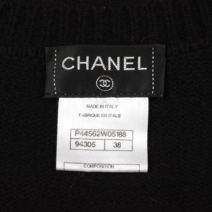 ココマーク ロング ジャケット 切替 ウール ラムスキン ブラック ニット シャネル アウター CHANEL