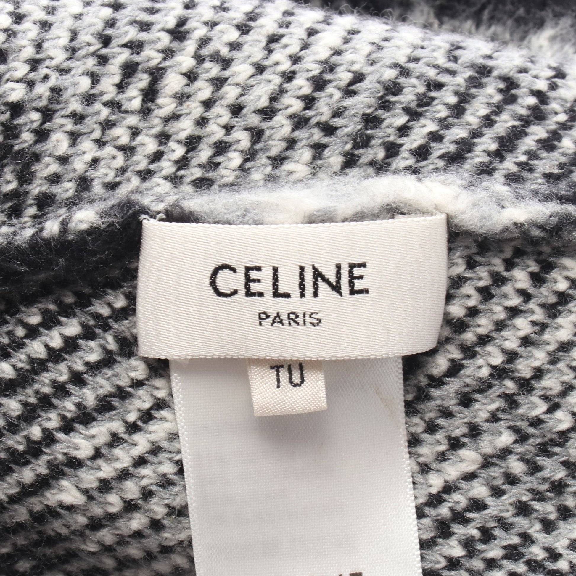 CELINE × エイミードリアン ジャガード ビーニー コットン ウール ブラック ホワイト グレー セリーヌ 財布・小物 CELINE