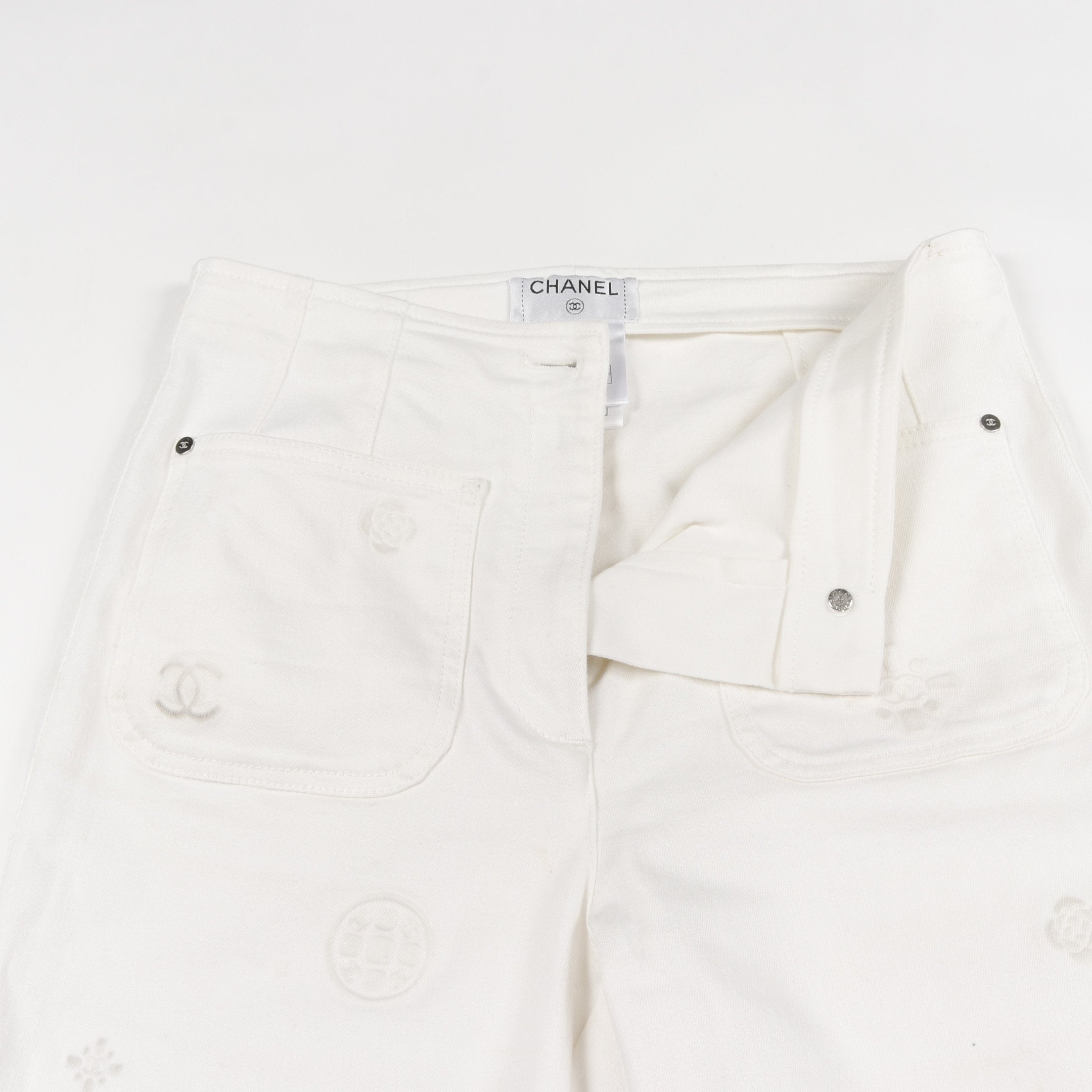 シャネル デニムパンツ ロゴ コットン