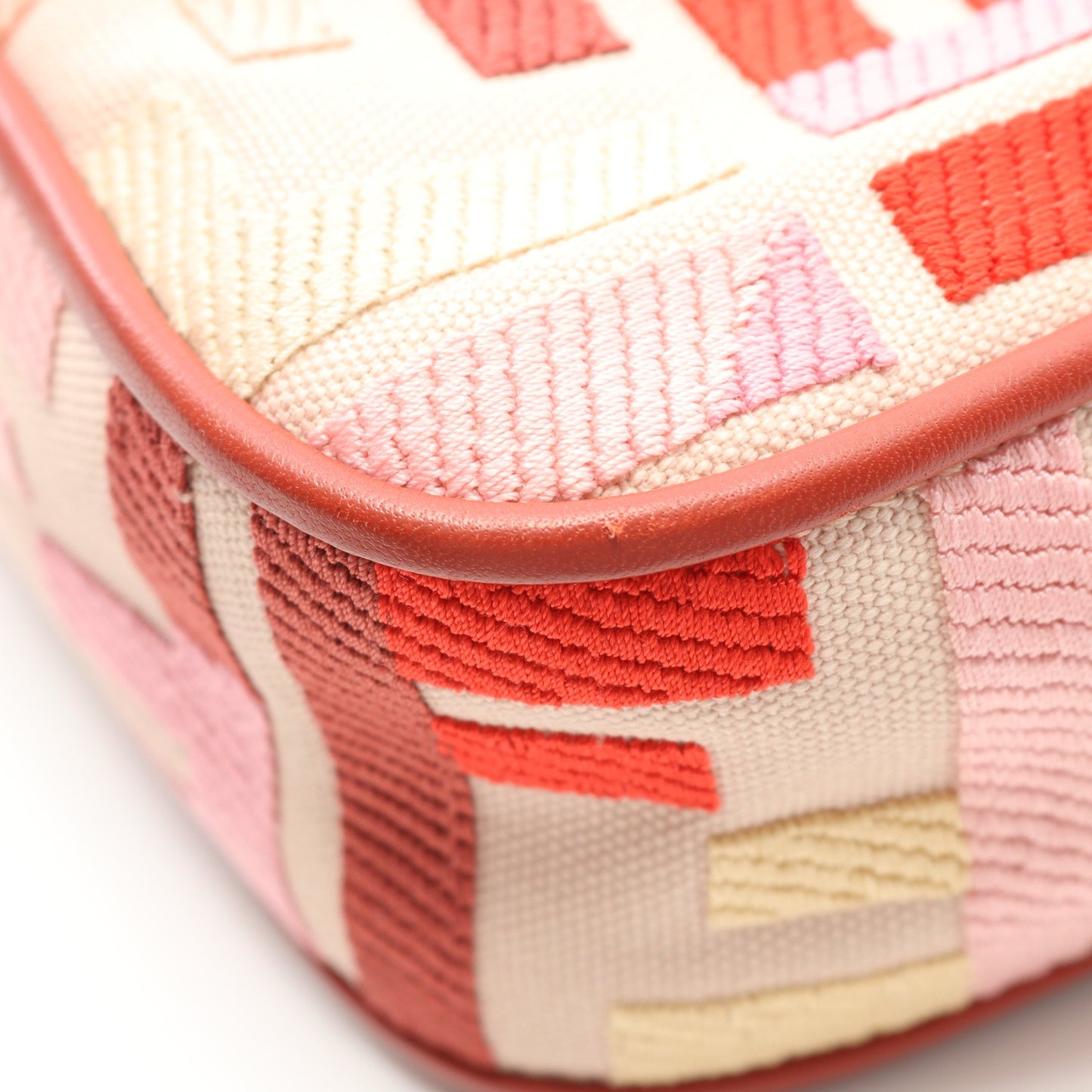 マンマバケット ズッカ ハンドバッグ キャンバス レザー ライトベージュ レッドブラウン マルチカラー 2WAY フェンディ バッグ FENDI