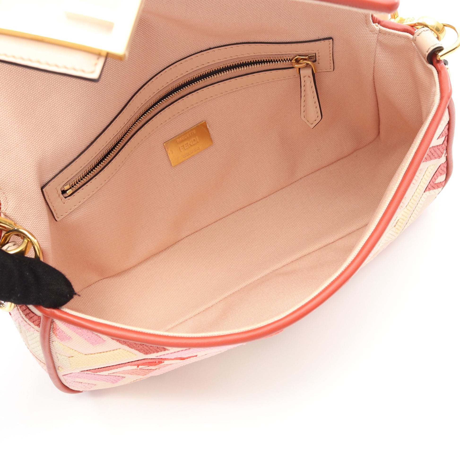 マンマバケット ズッカ ハンドバッグ キャンバス レザー ライトベージュ レッドブラウン マルチカラー 2WAY フェンディ バッグ FENDI