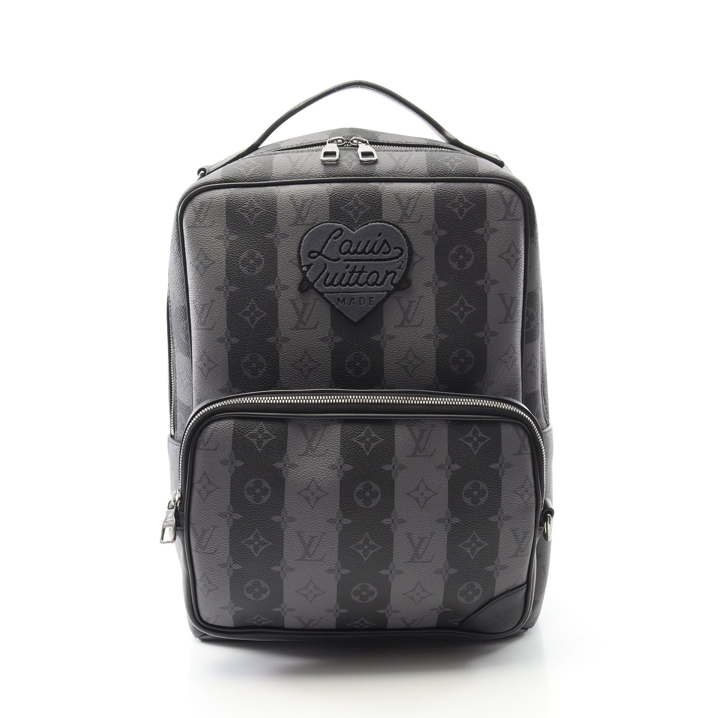 LOUIS VUITTON × NIGO モジュラー モノグラムストライプエクリプス バックパック リュックサック PVC レザー ブラック グレー ルイヴィトン バッグ LOUIS VUITTON