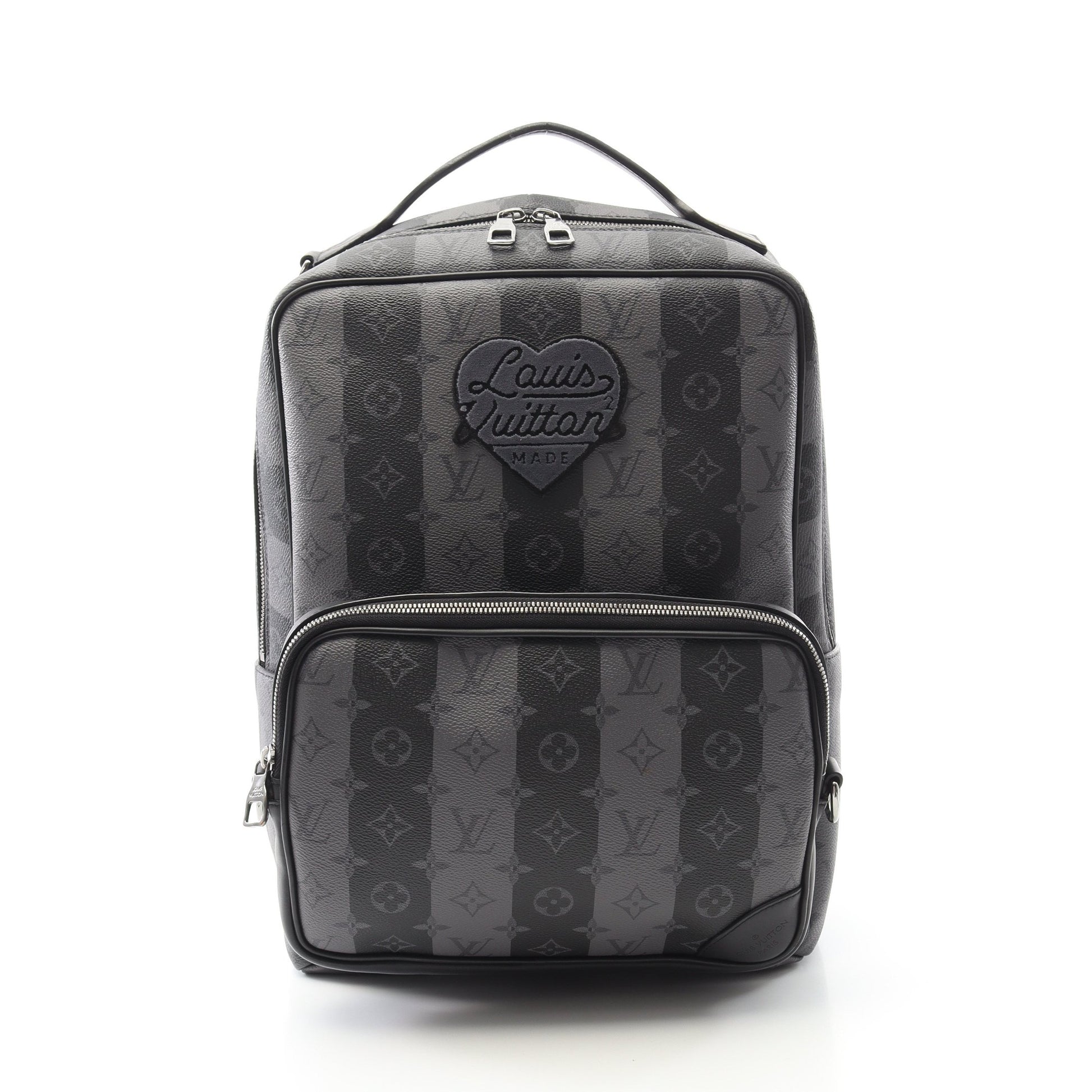 LOUIS VUITTON × NIGO モジュラー モノグラムストライプエクリプス バックパック リュックサック PVC レザー ブラック グレー ルイヴィトン バッグ LOUIS VUITTON