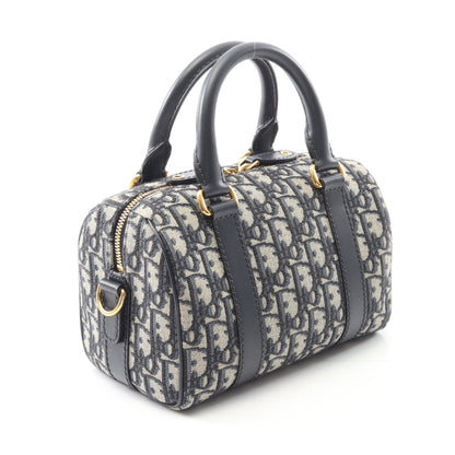 グルーヴ 20 スモール ハンドバッグ キャンバス レザー アイボリー ネイビー 2WAY クリスチャンディオール バッグ Christian Dior