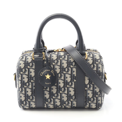 グルーヴ 20 スモール ハンドバッグ キャンバス レザー アイボリー ネイビー 2WAY クリスチャンディオール バッグ Christian Dior