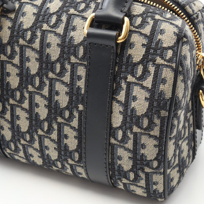 グルーヴ 20 スモール ハンドバッグ キャンバス レザー アイボリー ネイビー 2WAY クリスチャンディオール バッグ Christian Dior