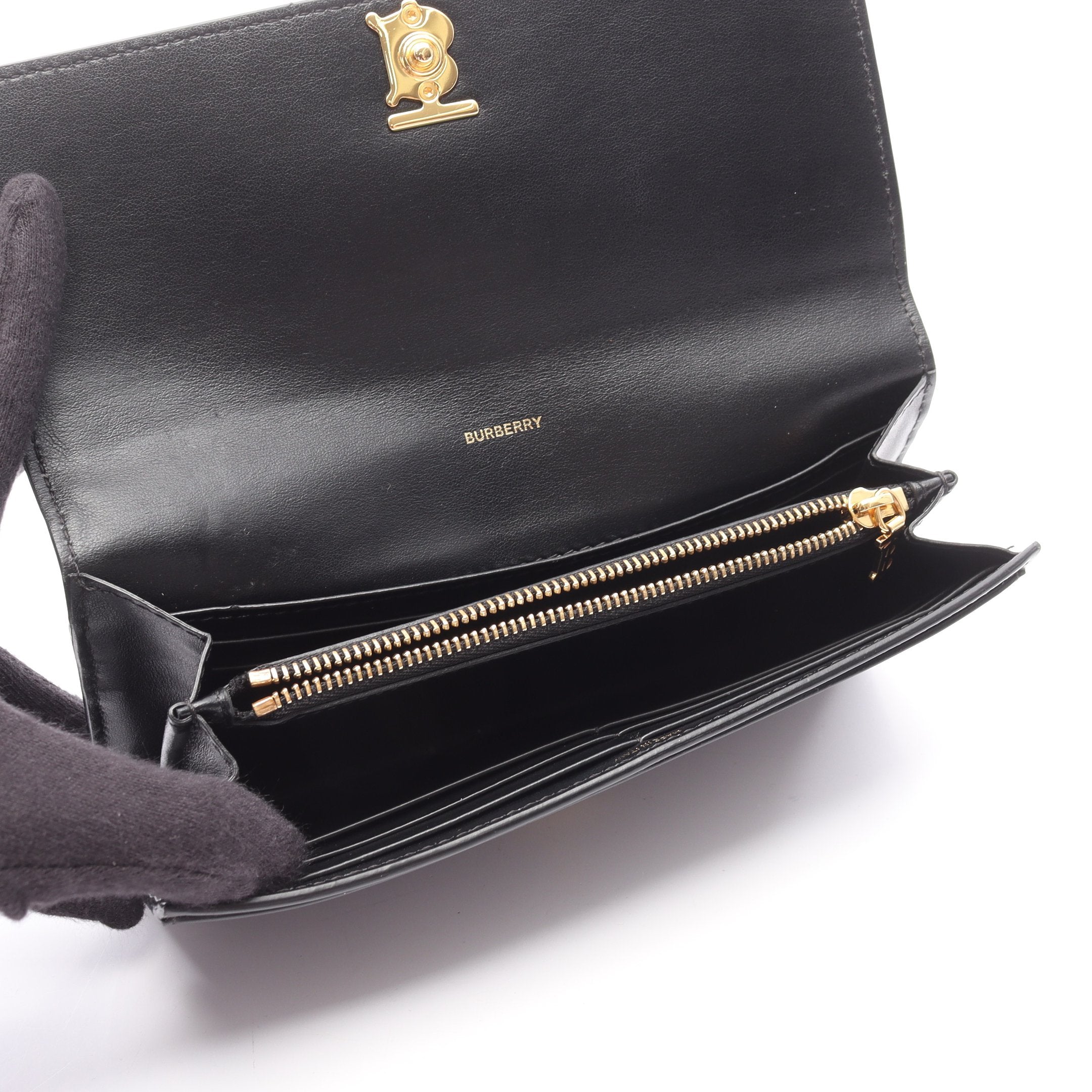 TB 二つ折り長財布 レザー ブラック バーバリー – RECLO