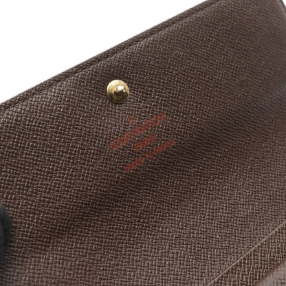 ポルト トレゾール エテュイ パピエ ダミエエベヌ 三つ折り財布 PVC  