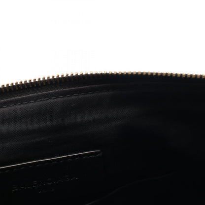 ロゴプリント クラシックポーチ クラッチバッグ レザー ブラック バレンシアガ バッグ BALENCIAGA