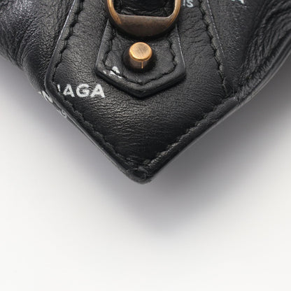 ロゴプリント クラシックポーチ クラッチバッグ レザー ブラック バレンシアガ バッグ BALENCIAGA