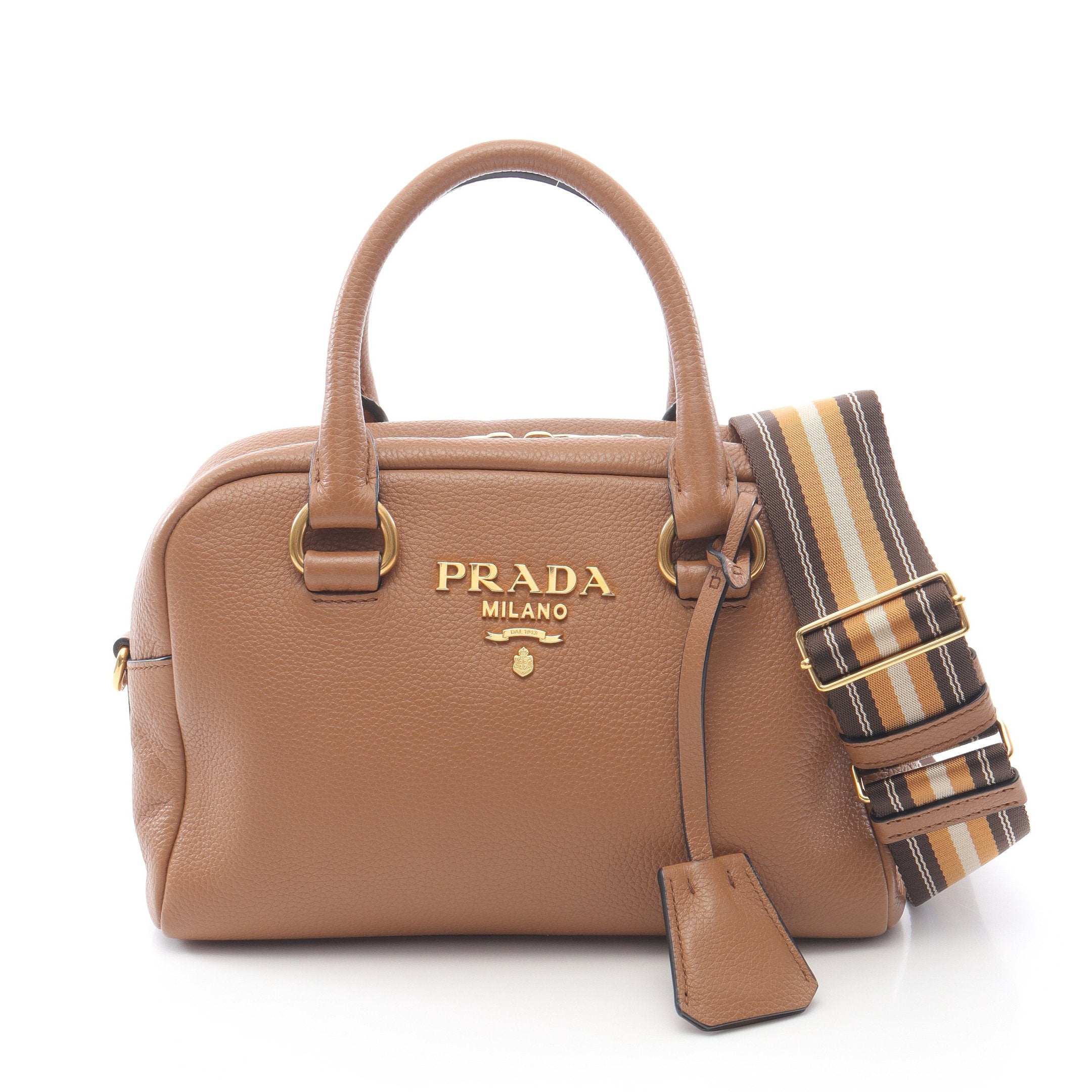PRADA 2WAYバッグ レザー ブラウン ハンドバッグ レザー ブラウン 2WAY プラダ – RECLO