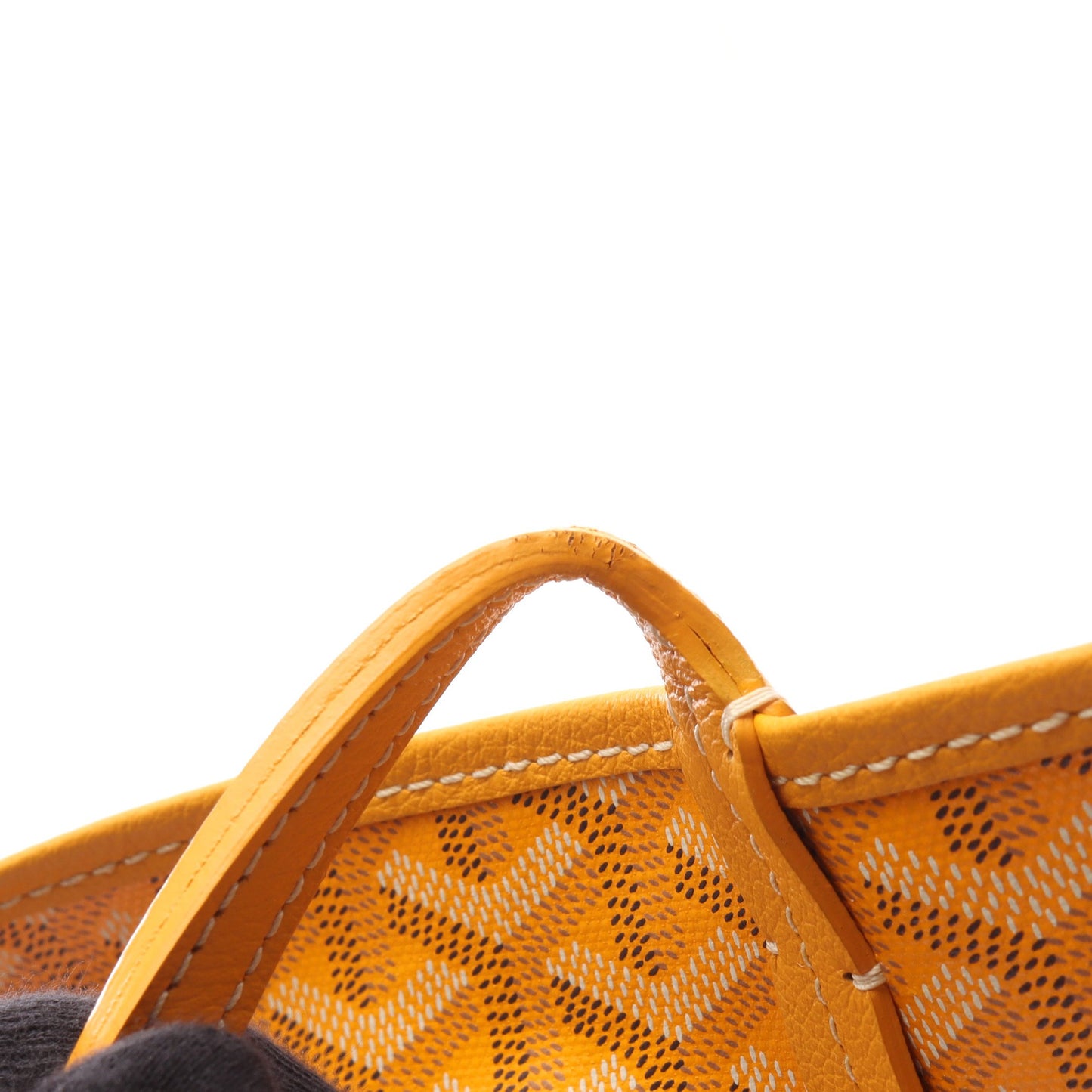 サンルイGM ハンドバッグ トートバッグ コーティングキャンバス レザー イエロー ブラック ゴヤール バッグ GOYARD