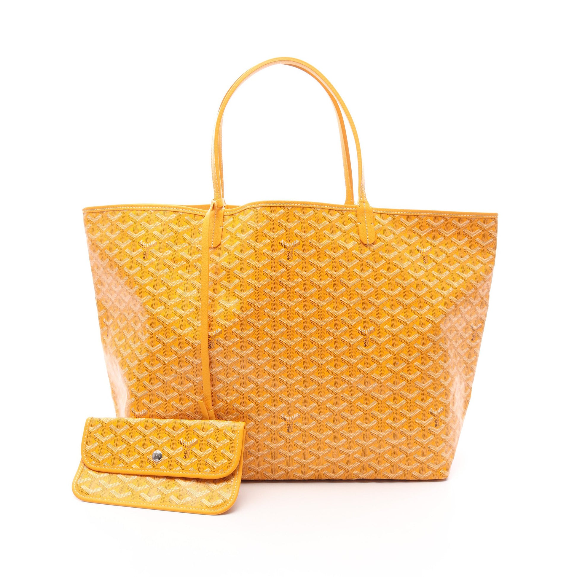 サンルイGM ハンドバッグ トートバッグ コーティングキャンバス レザー イエロー ブラック ゴヤール バッグ GOYARD