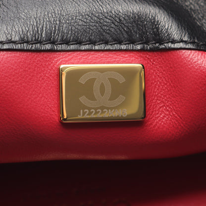マトラッセ ミニバケット チェーンショルダーバッグ ラムスキン ブラック ゴールド金具 シャネル バッグ CHANEL
