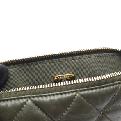 マトラッセ スモール チェーンホーボーバッグ チェーンショルダーバッグ ラムスキン カーキグリーン ゴールド金具 シャネル バッグ CHANEL