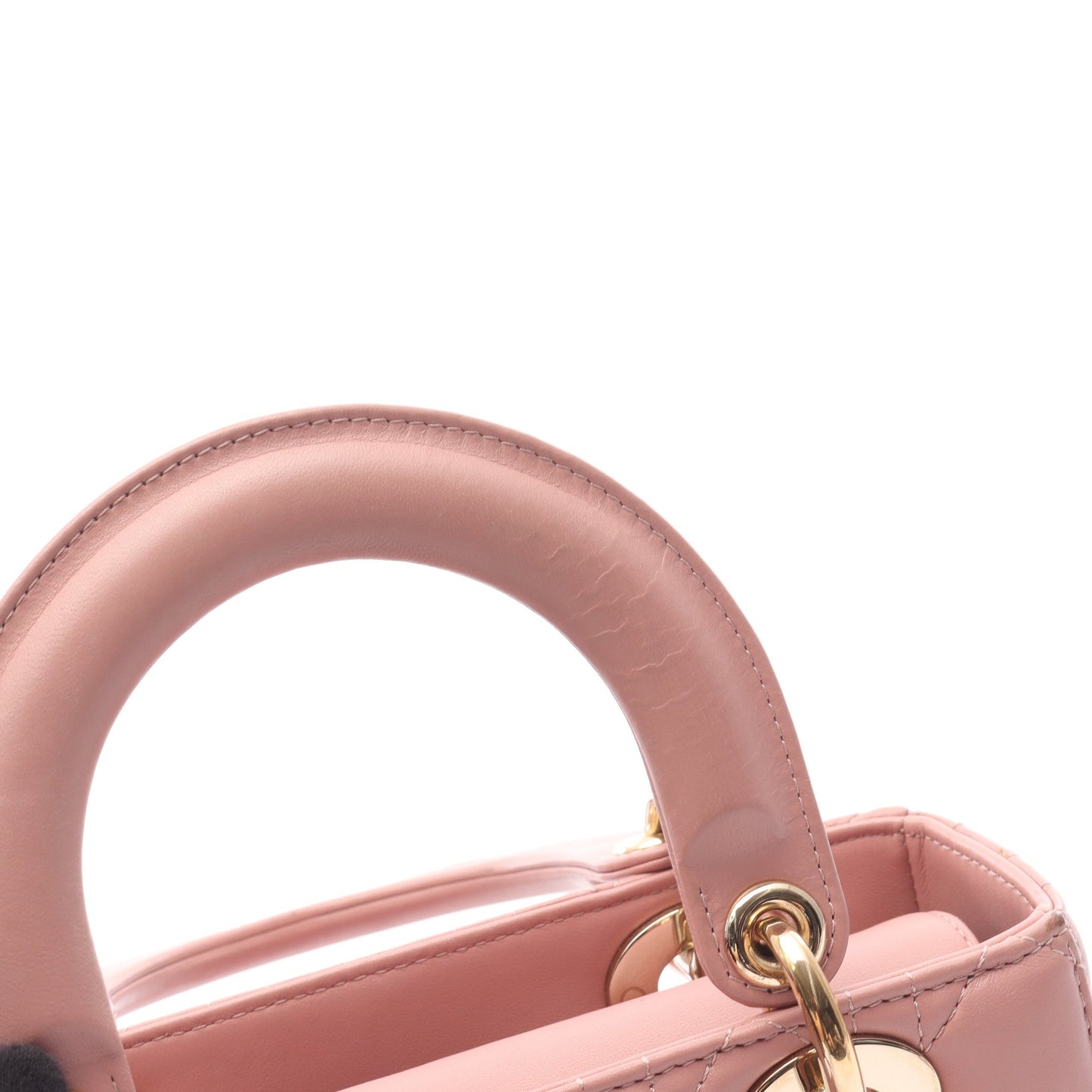 LADY DIOR MY ABCDIOR レディディオール スモール カナージュ ハンドバッグ ラムスキン ピンク 2WAY クリスチャンディオール バッグ Christian Dior