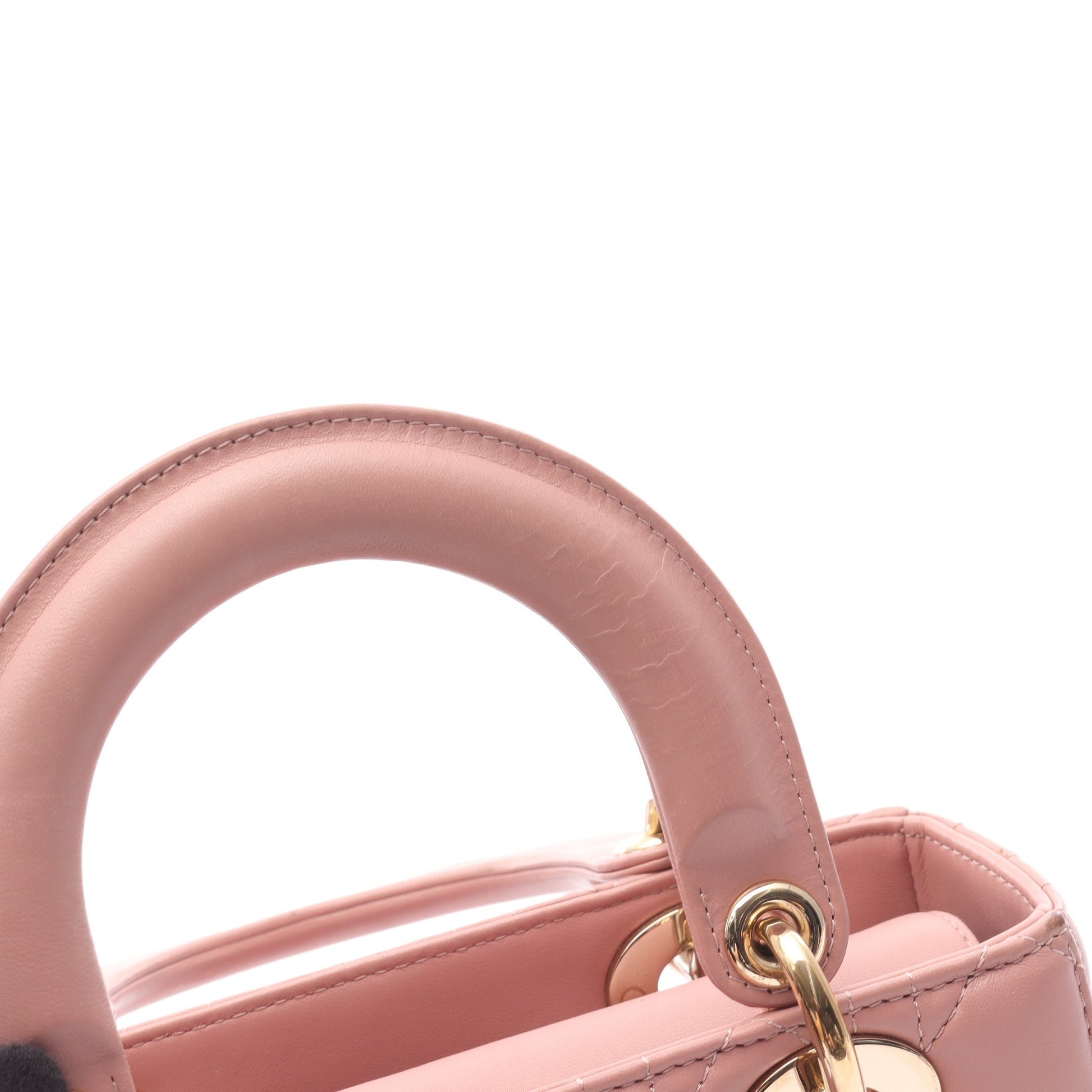 LADY DIOR MY ABCDIOR レディディオール スモール カナージュ ハンドバッグ ラムスキン ピンク 2WAY クリスチャンディオール バッグ Christian Dior