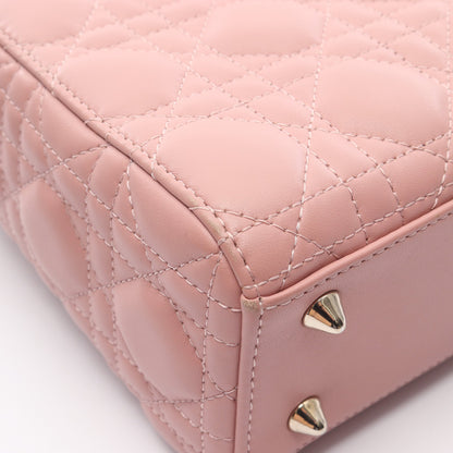 LADY DIOR MY ABCDIOR レディディオール スモール カナージュ ハンドバッグ ラムスキン ピンク 2WAY クリスチャンディオール バッグ Christian Dior