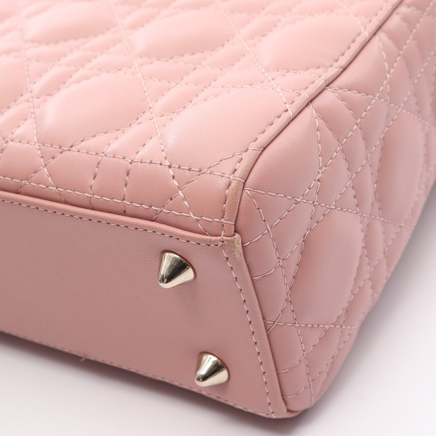 LADY DIOR MY ABCDIOR レディディオール スモール カナージュ ハンドバッグ ラムスキン ピンク 2WAY クリスチャンディオール バッグ Christian Dior