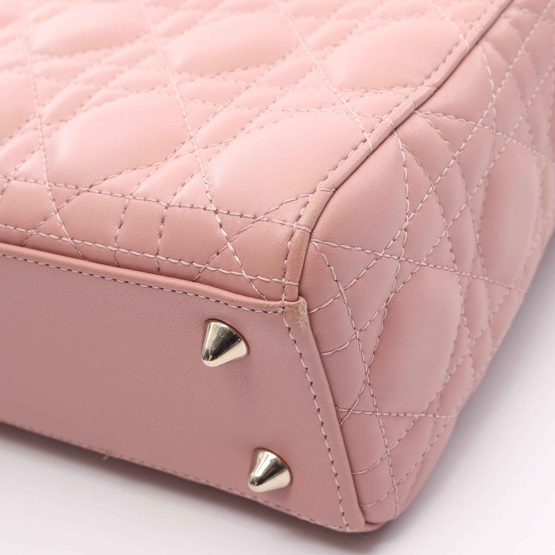 LADY DIOR MY ABCDIOR レディディオール スモール カナージュ ハンドバッグ ラムスキン ピンク 2WAY クリスチャンディオール バッグ Christian Dior