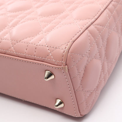 LADY DIOR MY ABCDIOR レディディオール スモール カナージュ ハンドバッグ ラムスキン ピンク 2WAY クリスチャンディオール バッグ Christian Dior